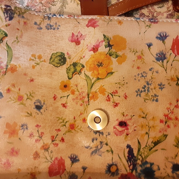 Patricia Nash Floral Leather Satchel/Should Bag - Picture 3 of 16